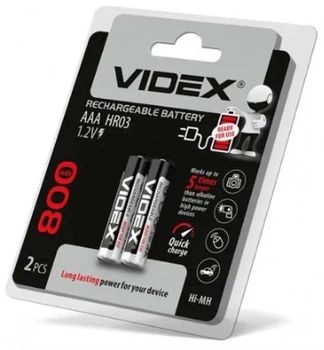 Аккумулятор Videx AAA 800 mAh 2шт Ni-MH