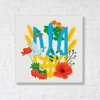 Постер-картина на полотні на стіну Brushme Герб України © Гумiнська Дiана, 40x40 см (CN53086M)