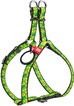 Шлея для собак анатомічна Collar WAUDOG Nylon з QR паспортом, малюнок "Авокадо", пластиковий фастекс, XS, Ш 10 мм, Дов 28-40 см (5264)