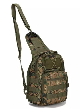 Тактична військова сумка через плече зелений піксель камуфляж 18 х 13 х 28 см