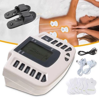 Массажер электро стимулятор точечный Electronic Pulse Massager JR-309A, тапочки-миостимуляторы для тела и стоп Белый (ICL44)