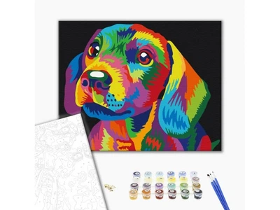 Картина за номерами Райдужний пес, Brushme (40х50 см), BS35669