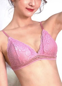 Кружевное бюстгальтер-браллет с эластичной резинкой снизу No Brand 753-44 One size (44-46) 1 шт