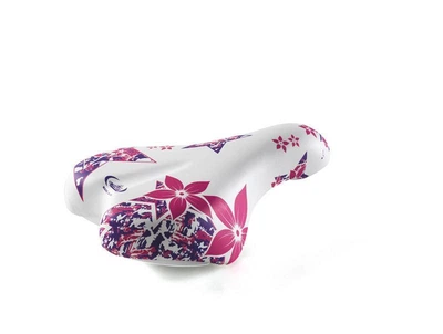 Седло для девочки для детского велосипеда 16"-20" Selle Monte Grappa Magic, белое с розовым