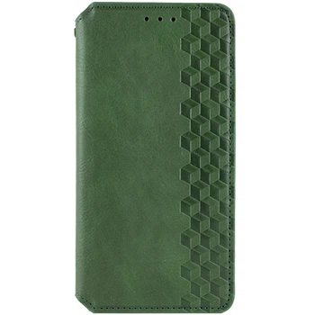 Кожаный чехол-книжка GETMAN Cubic (PU) для Samsung Galaxy M35 5G Зеленый