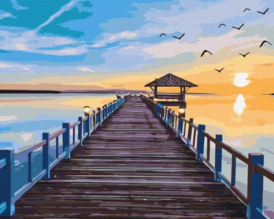 Картина за номерами "Міст у захід сонця" Brushme 40x50 см 000277175