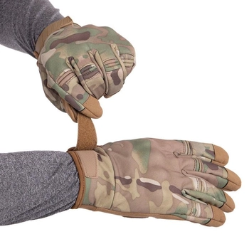 Рукавички тактичні із закритими пальцями Zelart Military Rangers 9878 розмір S Camouflage Multicam