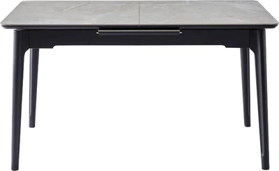 Обідній стіл Vetro Mebel TM-89 Калакатта Грей + Чорний (TM-89-calacatta-grey/ black)