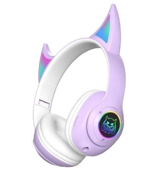Навушники CAT STN-25 з котячими вушками Bluetooth KTC-52-Purple