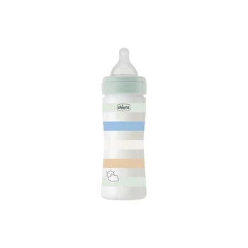 Пляшечка для годування Chicco Well-Being Colors з силіконовою соскою 2м+ 250 мл М'ятна (28623.21)