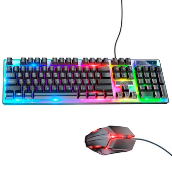 Набор проводная клавиатура и мышь Combo HOCO Luminous gaming GM18, черный