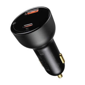 Автомобільний зарядний пристрій Baseus Superme Digital Display USB-C + USB-A QC 4.0+PD3.0 PPS 100Вт Black (CCZX-01)