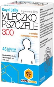 Suplement diety ApipolFarma Mleczko Pszczele 300 45 tabletek (5907529110652)