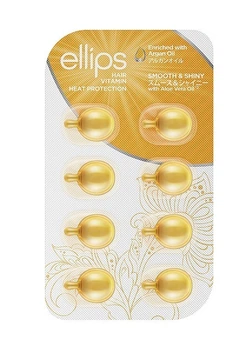 Вітаміни для волосся Ellips "Розкішне сяйво" з олією алоє вера Hair Vitamin Smooth & Shiny With Aloe Vera Oil, 8 капсул по 1 мл (8993417200014)