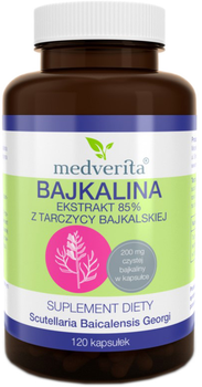 Suplement diety Medverita Bajkalina 85% tarczyca bajkalska 120 kapsułek (5900718340786)