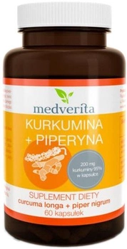 Suplement diety Medverita Kurkumina Piperyna 60 kapsułek (5905669084130)