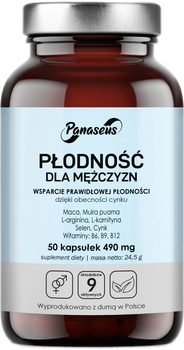 Suplement diety Panaseus Płodność Mężczyzna 50 kapsułek (5904194061760)