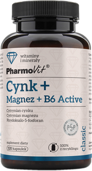 Suplement diety Pharmovit Cynk Magnez B6 Activ 120 kapsułek (5902811238090)