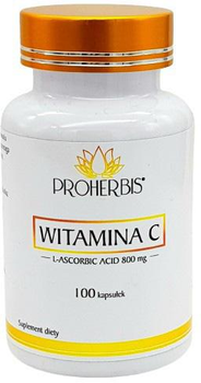 Дієтична добавка Proherbis Вітамін С 800 мг 100 капсул (5902687157778)