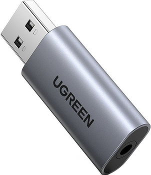 Karta dźwiękowa Ugreen CM383 USB AUX Jack TRRS (Mic & Ear) ALC4030 Szara (6957303888641)
