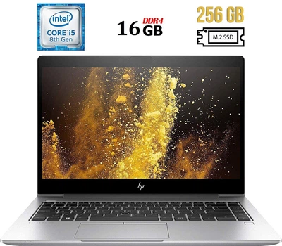 Ультрабук Б-клас HP EliteBook 840 G5 / 14" IPS / Intel Core i5-8350U (4(8) ядра по 1.7-3.6 GHz) / 16GB DDR4 / 256GB SSD M.2 / UHD Graphics 620 / USB 3.1 / HDMI б/у