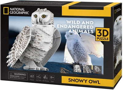 Puzzle konstrukcyjne CubicFun 3D Brakujące zwierzęta Sowa śnieżna (306-DS1079H)