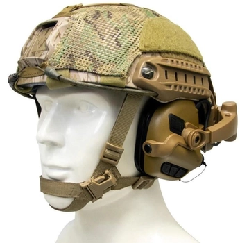 Активні навушники Earmor M31X Mark3 MilPro ORIGINAL з кріпленням на голову ( Чебурашка ) під шолом, каску ( Койот )