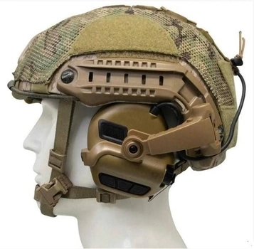 Активні навушники Earmor M32X Mark3 MilPro ORIGINAL Чебурашка на шолом, каску ( Койот )