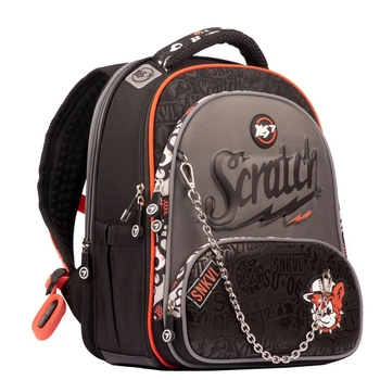 Рюкзак школьный каркасный ортопедический для первоклассника Yes S-30 Juno Ultra Premium Scratch dog, для мальчиков, черный (553162)