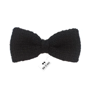 Метелик Bow Tie House в'язаний спицями чорний - ручна робота - вузький 08563
