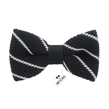 Метелик Bow Tie House в'язаний чорний у білий візерунок 02318