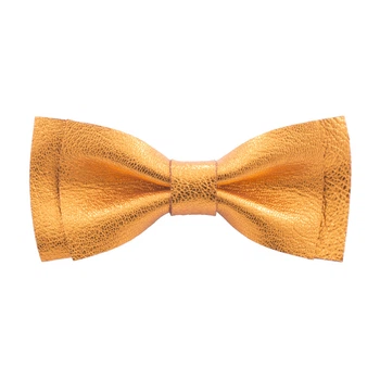 Метелик Bow Tie House шкіряний помаранчево-жовтий блискучий 00083