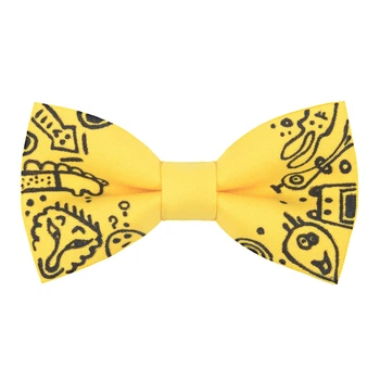 Метелик Bow Tie House жовтий з монстриками розмальований 10037