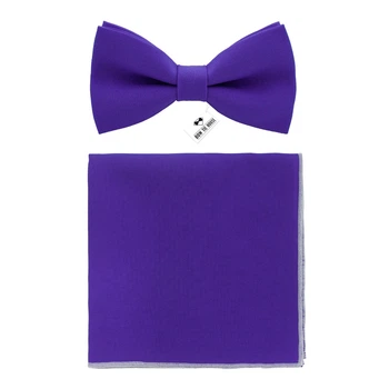 Метелик Bow Tie House темно-фіолетовий з хусткою - габардин 09813
