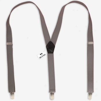 Подтяжки Bow Tie House длинные светло-серые 2,5 см 07501L