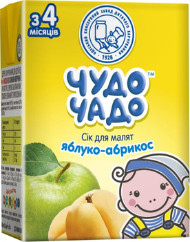 Сік Чудо-Чадо Яблучно-абрикосовий з м'якоттю і цукром 0.2 л (4820016251762)