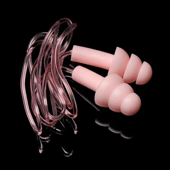 Беруши для плавания купания бассейна SUNROZ с силиконовым шнуром Pink (A-11022)