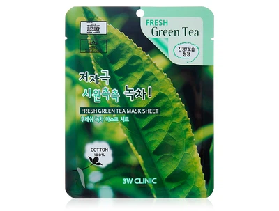Тканевая маска для лица с экстрактом зелёного чая 3W Clinic Fresh Green Tea Mask Sheet (8809689370013)