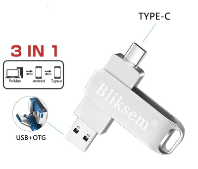 Флеш накопичувач Bliksem 3 в 1 USB 3.0/Тype C/micro USB 64Гб