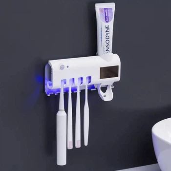 Настенный диспенсер для зубной пасты и стерилизатор для щеток Toothbrush sterilizer WJ3