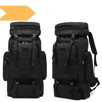 Тактический рюкзак XPRO на 80 л, Армейский рюкзак ЧЕРНЫЙ (GR- 170_1070)