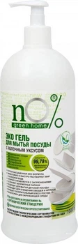 NO% green home ЕКО Гель для миття посуду з натуральним яблочним оцтом 1л (2766)