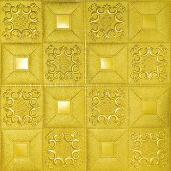 Самоклеящаяся 3D панель Sticker Wall золото 700х700х5мм 385 SW-00001466