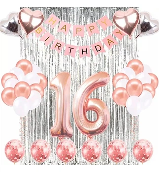 Фотозона на день рождение "Sweet 16", набор 38 шт