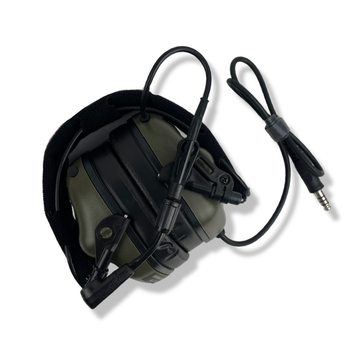 Навушники тактичні активні Opsmen Earmor M32 MOD3 з мікрофоном та шумозаглушенням Оливкові