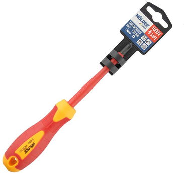 Отвертка крестовая Molder диэлектрическая VDE 1000 В PH2 x 100 мм (MT35106)
