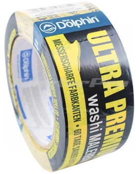 Лента малярная 48 мм х 50 м Blue Dolphin Washi Ultra Premium 22123 многофункциональная желтая
