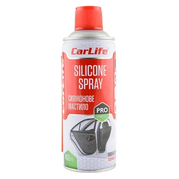 Силиконовая смазка CarLife Silicone Spray 450мл антифрикционная защита для дверей и замков (1LO-TH_11C)