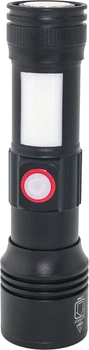 Ручной фонарь Quantum QM-FL1031 Adept 10 Вт LED Zoom +COB с USB + Li-ion 18650 2600 мА/ч (0746020703278)