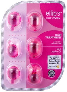 Олія для волосся Ellips Hair Vitamin Treatment Терапія з олією жожоба 6 х 1 мл (8993417200021)